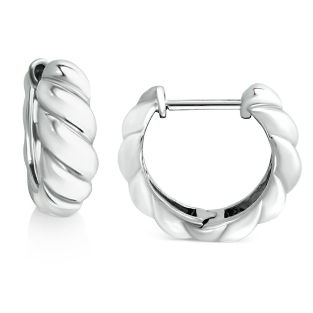 NWT Giani Bernini Croissant Small Hoop Earrings, 15mm Sterling Silver